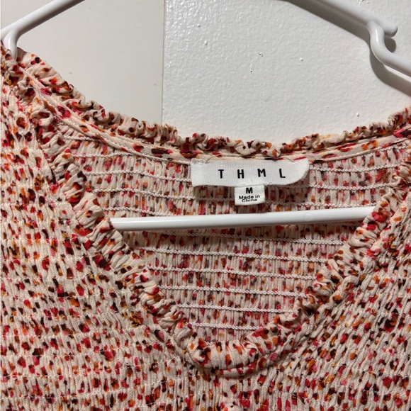 THML Red and White Patterned Ruffle Blouse - Picture 2 of 4